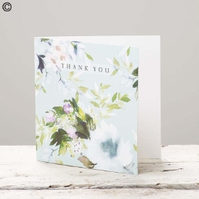 Thank You Watercolour Flowers Greetings Card
